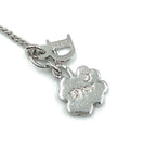 Dior D Logo Triple Strand Heart Double Chain Metal Color Stone Clear Silver — view 4