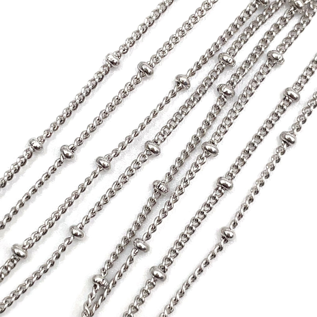 Dior D Logo Triple Strand Heart Double Chain Metal Color Stone Clear Silver — view 6