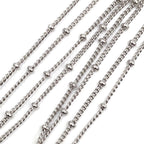 Dior D Logo Triple Strand Heart Double Chain Metal Color Stone Clear Silver — view 6
