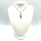 Dior D Logo Triple Strand Heart Double Chain Metal Color Stone Clear Silver — view 9