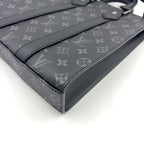 Louis Vuitton Sac Plat Cross 2-Way Shoulder Leather Black Handbag Silver — view 9