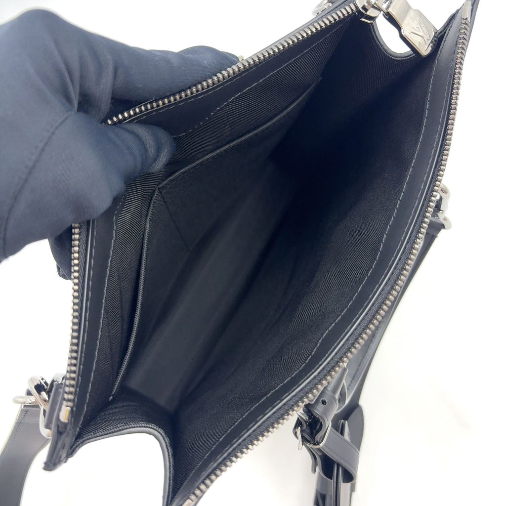 Louis Vuitton Sac Plat Cross 2-Way Shoulder Leather Black Handbag Silver — view 3
