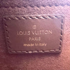 Louis Vuitton Petite Bucket Shoulder Bag Leather Raffia Brown Light Beige Gold — view 4