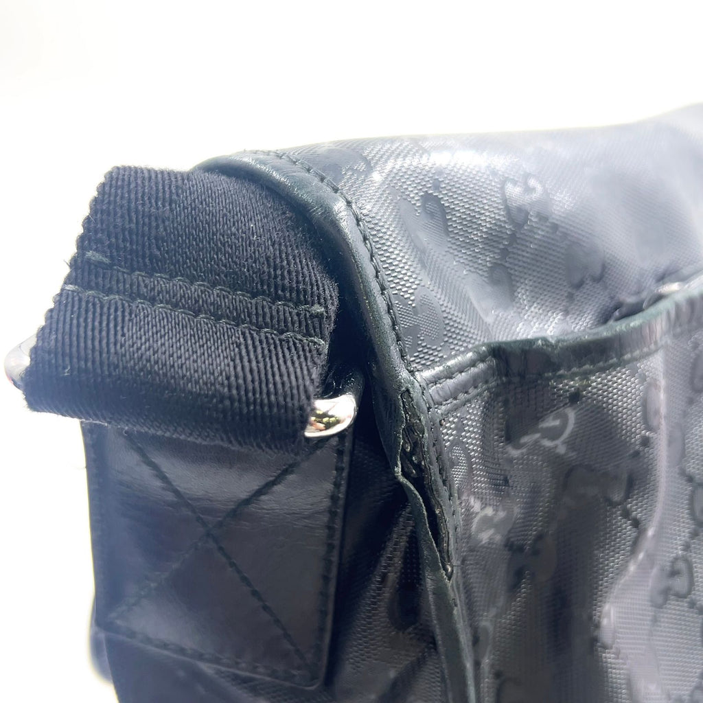 Gucci GG Supreme Leather Black Shoulder Bag Silver — view 8