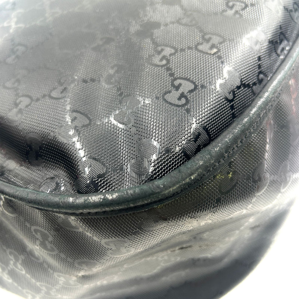 Gucci GG Supreme Leather Black Shoulder Bag Silver — view 6