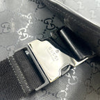 Gucci GG Supreme Leather Black Shoulder Bag Silver — view 7