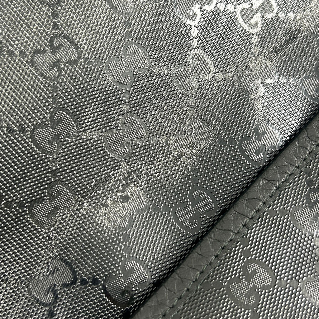 Gucci GG Supreme Leather Black Shoulder Bag Silver — view 9