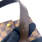 Louis Vuitton Portobello Damier Ebene Leather Brown Shoulder Bag Gold — view 9