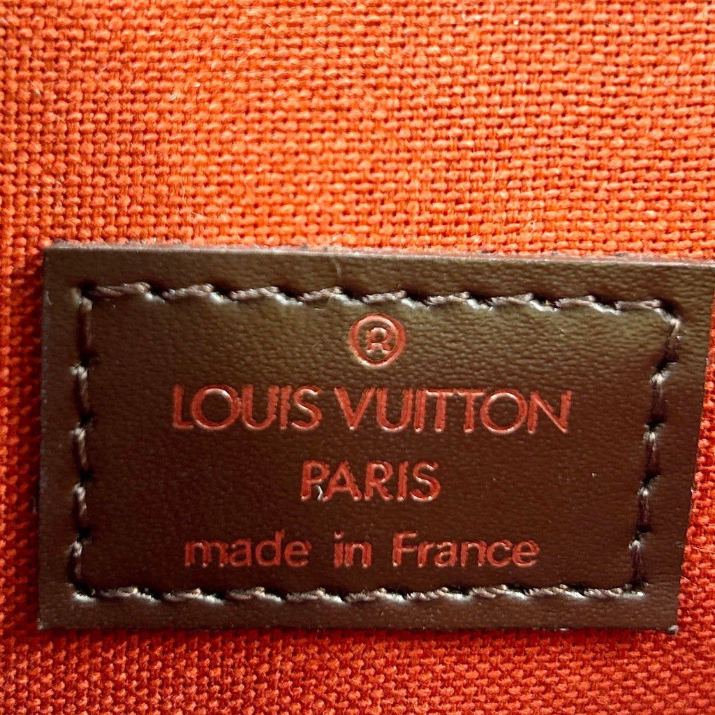 Louis Vuitton Portobello Damier Ebene Leather Brown Shoulder Bag Gold — view 4
