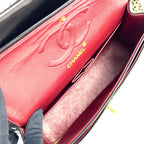 Chanel Quilted Double Flap Lambskin Black Chain Shoulder Bag Gold — view 3