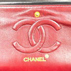 Chanel Quilted Double Flap Lambskin Black Chain Shoulder Bag Gold — view 4