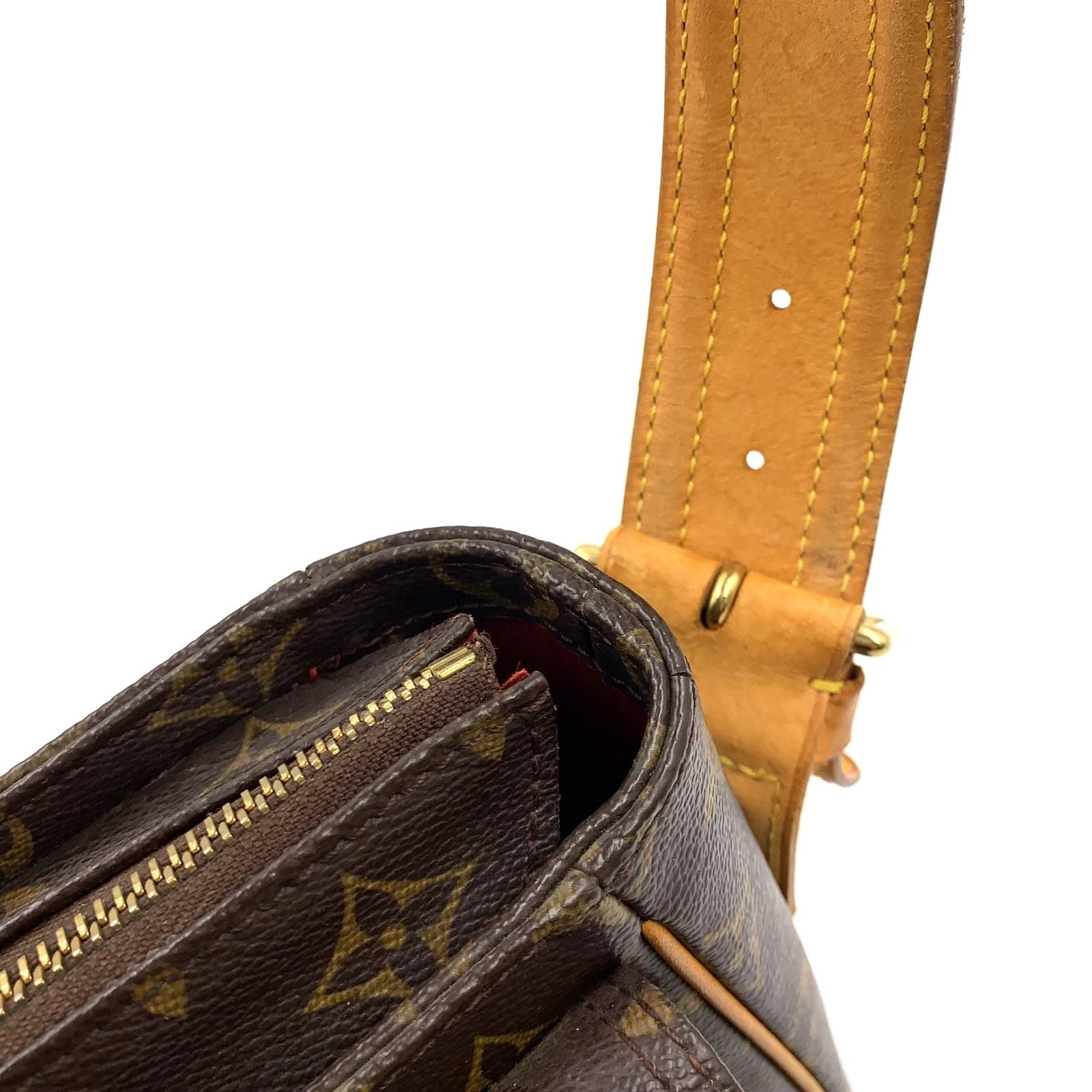 Louis Vuitton Viva Cite GM Monogram Leather Brown Shoulder Bag Gold — view 9