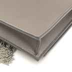 Saint Laurent Paris Kate Tassel Chain Wallet Shoulder Bag Leather Gray Silver — view 9
