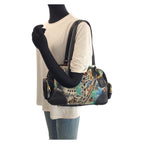 Prada Tessuto Venice Black Multicolor Gold Nylon Leather Shoulder — view 7