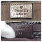 Gucci Beige Dark Brown Silver GG Supreme Canvas Leather Shoulder — view 4