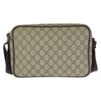 Gucci Beige Dark Brown Silver GG Supreme Canvas Leather Shoulder — view 2