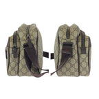 Gucci Beige Dark Brown Silver GG Supreme Canvas Leather Shoulder — view 8