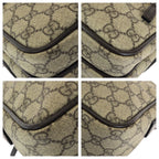 Gucci Beige Dark Brown Silver GG Supreme Canvas Leather Shoulder — view 3