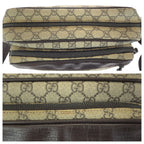 Gucci Beige Dark Brown Silver GG Supreme Canvas Leather Shoulder — view 6