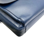Prada Business Briefcase Triangle Logo Saffiano Leather Navy Silver Practical — view 3