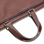 Prada Business Briefcase Handbag Triangle Logo Saffiano Leather Bordeaux Silver — view 6