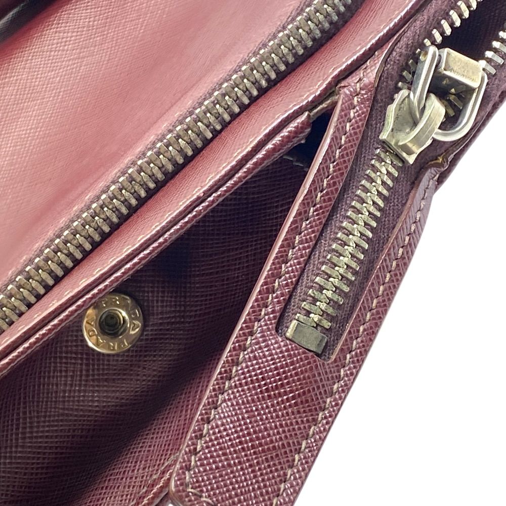 Prada Business Briefcase Handbag Triangle Logo Saffiano Leather Bordeaux Silver — view 8