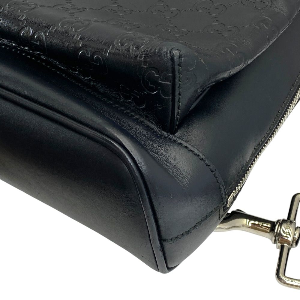 Gucci Guccissima Cross Belt Bag GG Logo Leather Black Mode Practical — view 3