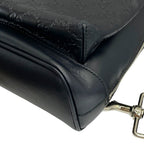 Gucci Guccissima Cross Belt Bag GG Logo Leather Black Mode Practical — view 3