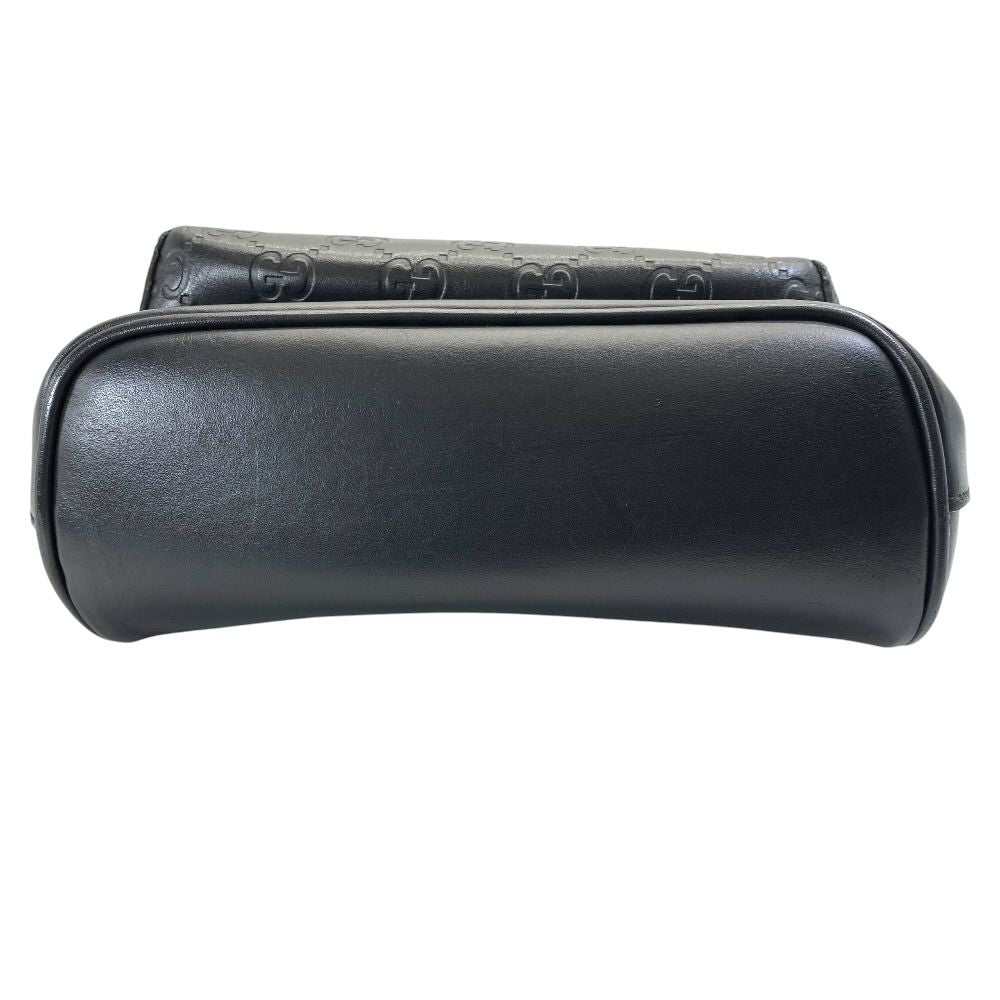 Gucci Guccissima Cross Belt Bag GG Logo Leather Black Mode Practical — view 5