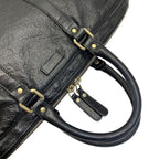 Gucci Guccissima Business Briefcase Handbag GG Logo Leather Black Practical — view 6
