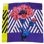 Dior Scarf Shawl D-flower Pop Silk 100% Purple Yellow Pink Gorgeous Feminine — view 6