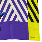 Dior Scarf Shawl D-flower Pop Silk 100% Purple Yellow Pink Gorgeous Feminine — view 3