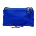 Bottega Veneta Triangle Clutch Wrist Strap Pouch Leather Blue Mode Practical