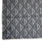 Dior Fringe Scarf Shawl CD Diamond Silk Wool Gray Feminine — view 8