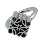 Loewe Single Anagram Ring Cube Silver Mode Accent