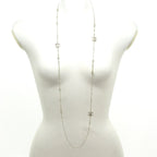Chanel Necklace CC Logo Gold White Clear Long — view 2
