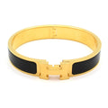 Hermes Bangle Click Gold Black Bracelet