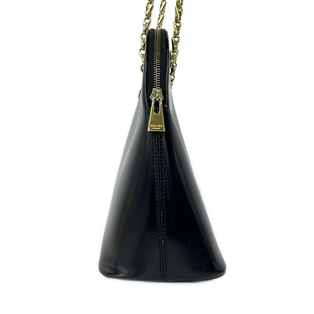 Celine Shoulder Bag Black Gold Chain Leather — view 2