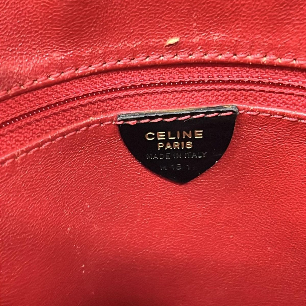 Celine Shoulder Bag Black Gold Chain Leather — view 8