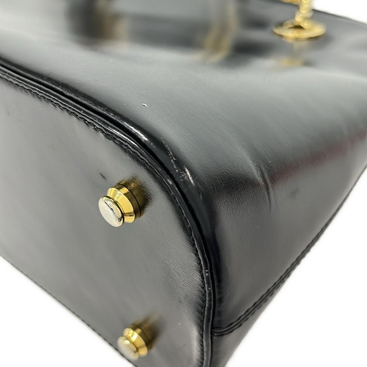 Celine Shoulder Bag Black Gold Chain Leather — view 6