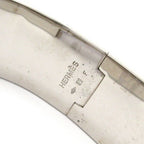 Hermes Bangle Clic Clac Leather Silver Black Bracelet — view 4