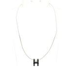Hermes Necklace Pop Silver Black — view 2
