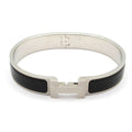 Hermes Bangle Click HH Silver Black Bracelet