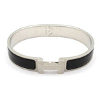 Hermes Bangle Click HH Silver Black Bracelet