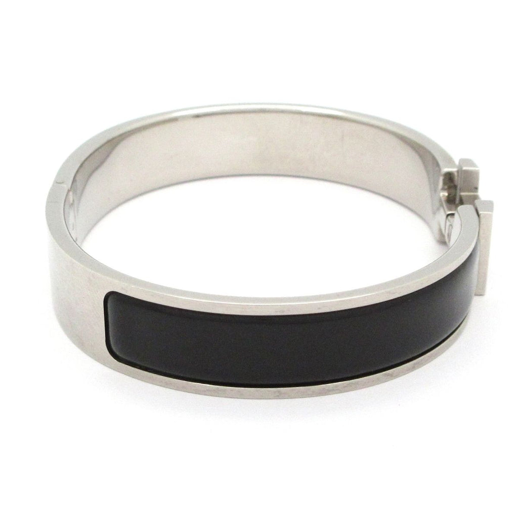 Hermes Bangle Click HH Silver Black Bracelet — view 2