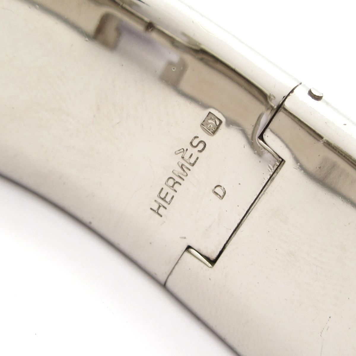 Hermes Bangle Clic Clac Silver Black Bracelet — view 4
