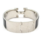 Hermes Bangle Clic Clac Silver Black Bracelet — view 3