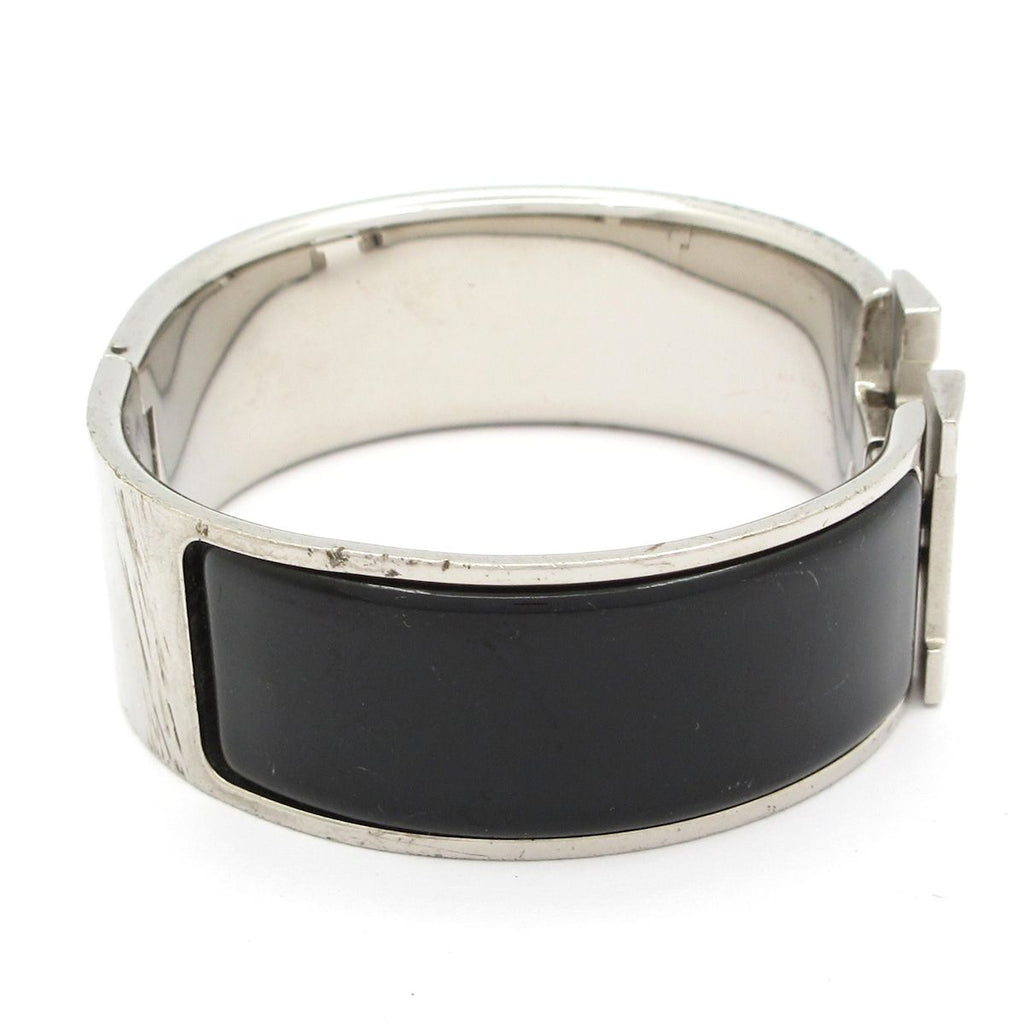 Hermes Bangle Clic Clac Silver Black Bracelet — view 2