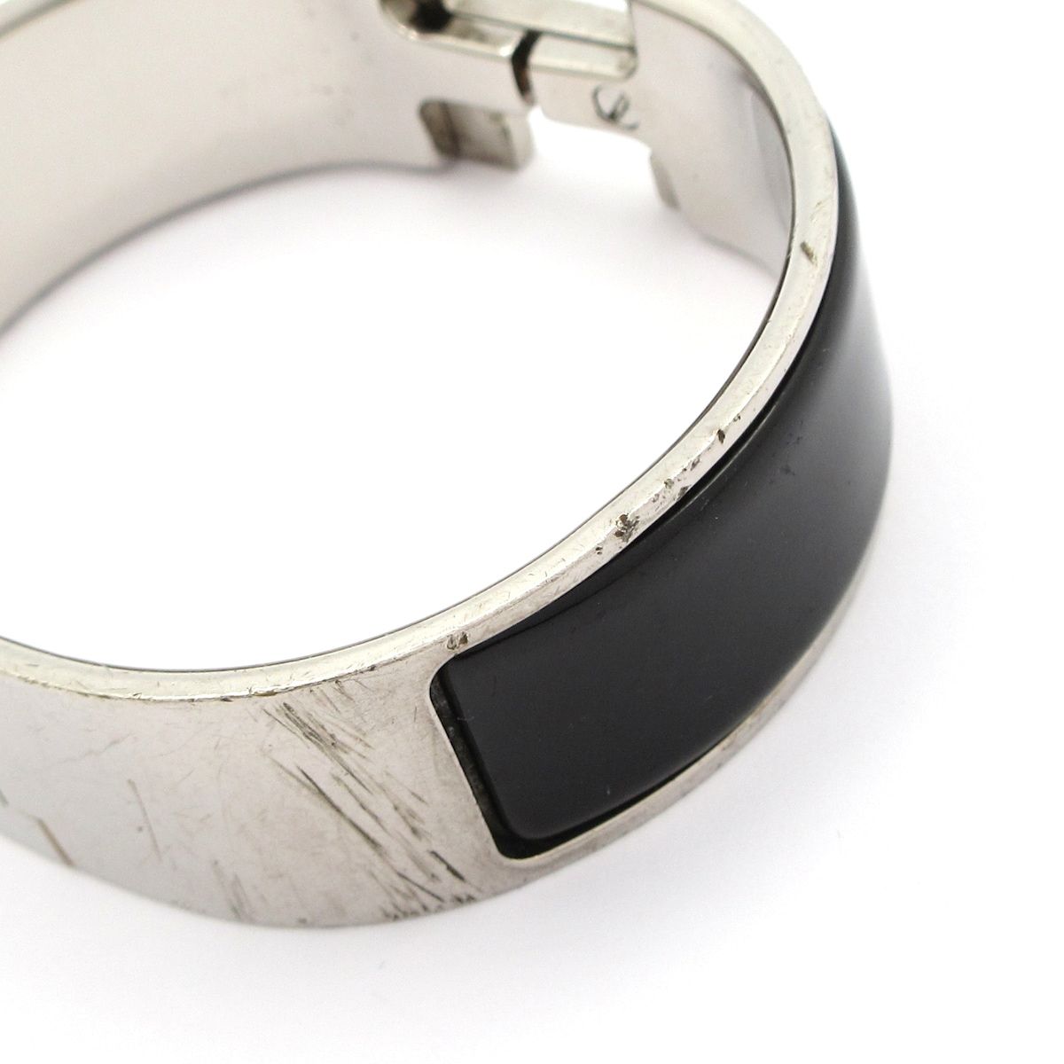 Hermes Bangle Clic Clac Silver Black Bracelet — view 6
