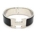 Hermes Bangle Clic Clac Silver Black Bracelet